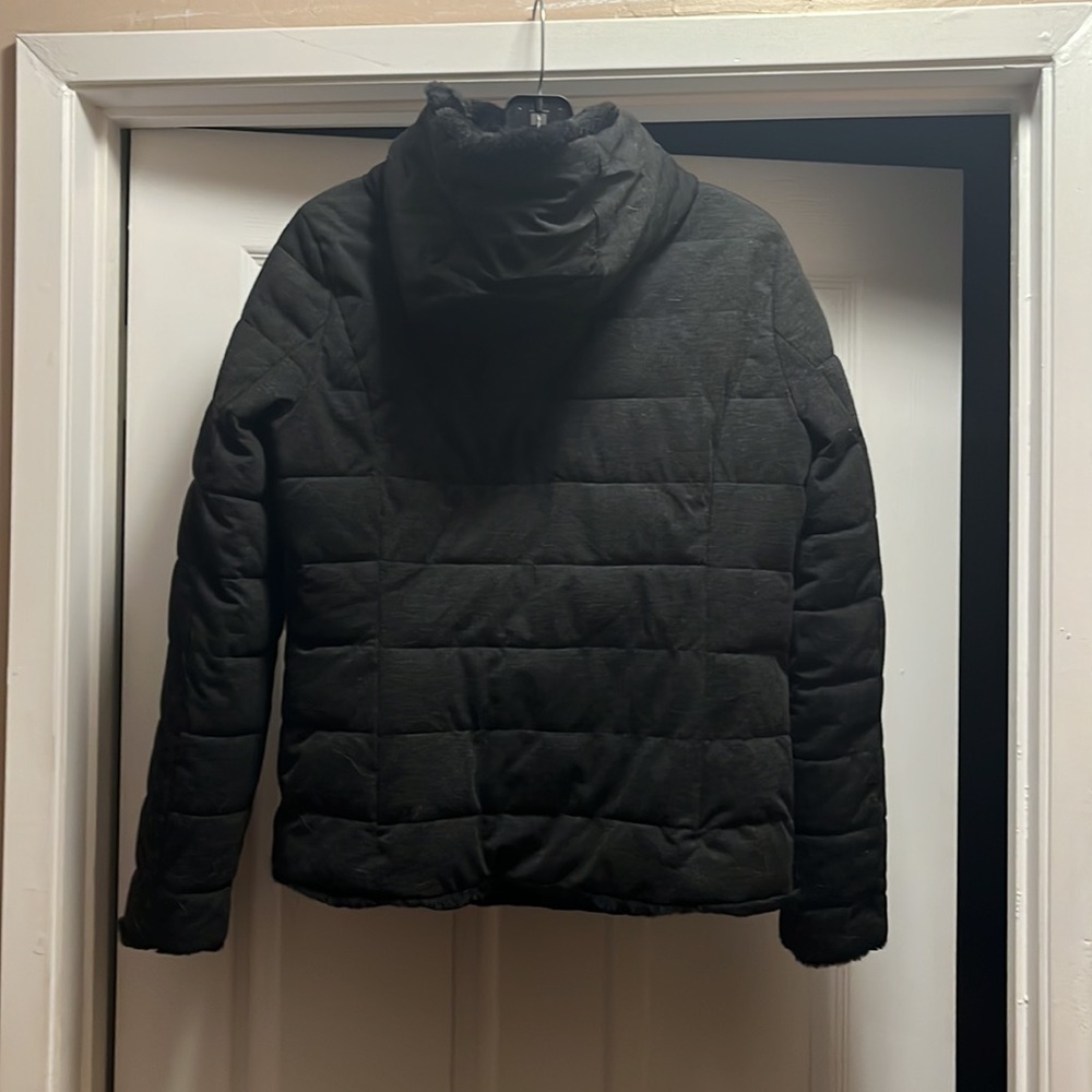 Soft Be Boundless Reversible Black Gray Faux Fur … - image 4